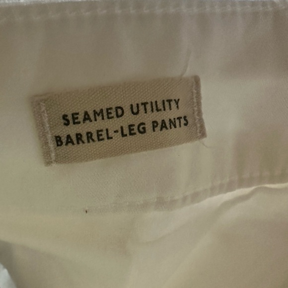Madewell The Barrel-Leg Utility Pant in Garment-Dyed Twill Size 10 White - Picture 4 of 9